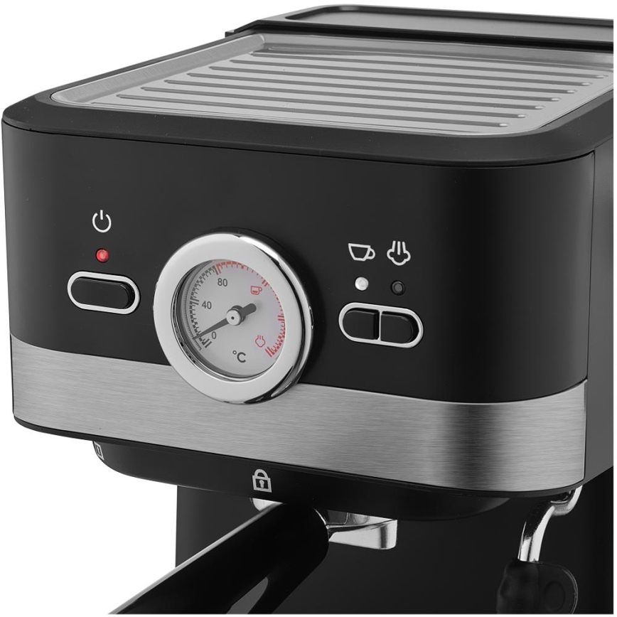 Sencor - Espreso kavos aparatas su svirtimi 1050W/230V juodas/matinis chromas