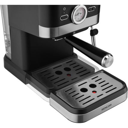 Sencor - Espreso kavos aparatas su svirtimi 1050W/230V juodas/matinis chromas