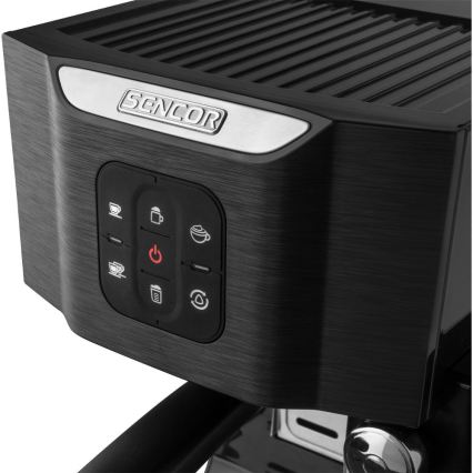 Sencor - Espresso kavos aparatas su portafiltru 1450W/230V juodas/matinis chromas