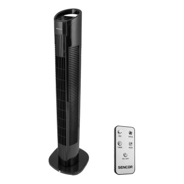 Sencor - Grindų ventiliatorius 50W/230V juodas + valdymo pultas