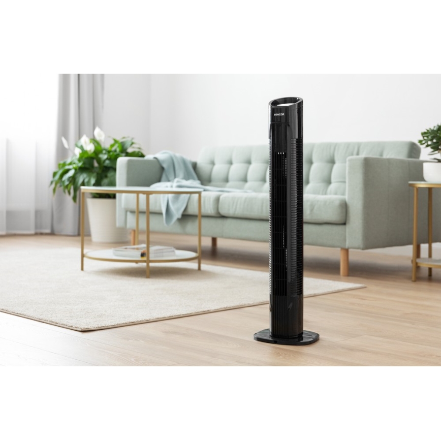 Sencor - Grindų ventiliatorius 50W/230V juodas + valdymo pultas