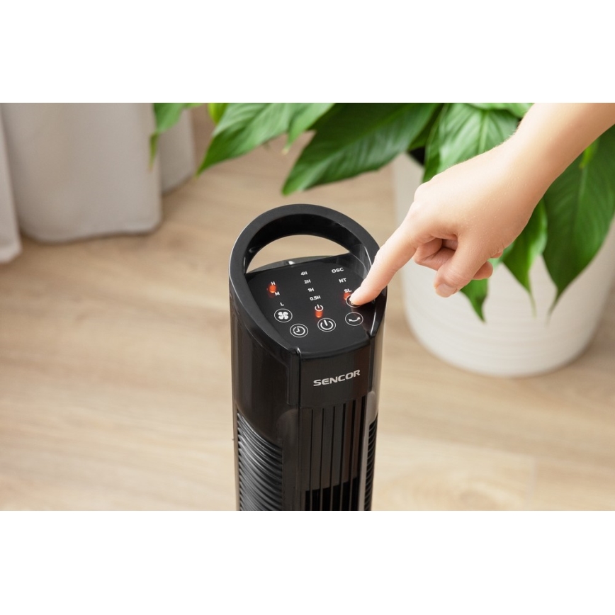 Sencor - Grindų ventiliatorius 50W/230V juodas + valdymo pultas