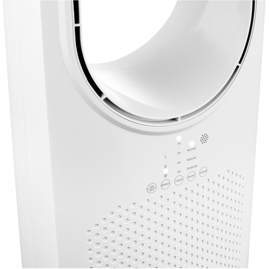 Sencor - Grindų ventiliatorius be menčių 50W/230V balta + nuotolinio valdymo pultas