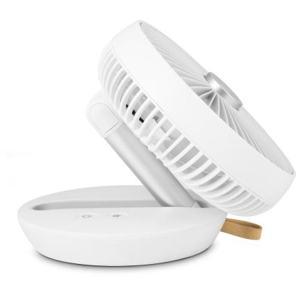 Sencor - Įkraunamas stalinis ventiliatorius 5W/5V 4000 mAh baltas
