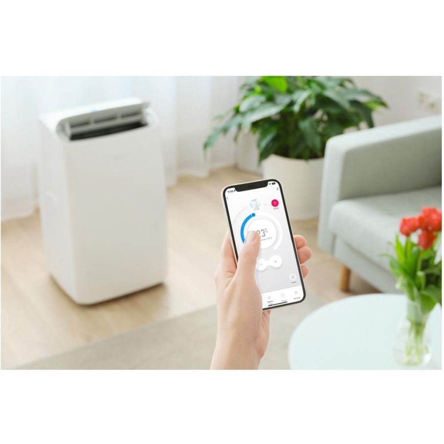 Sencor - Išmanus mobilus oro kondicionierius 5 viename su pilnu priedų komplektu 733W/230V 9000 BTU Wi-Fi balta + nuotolinis valdymas