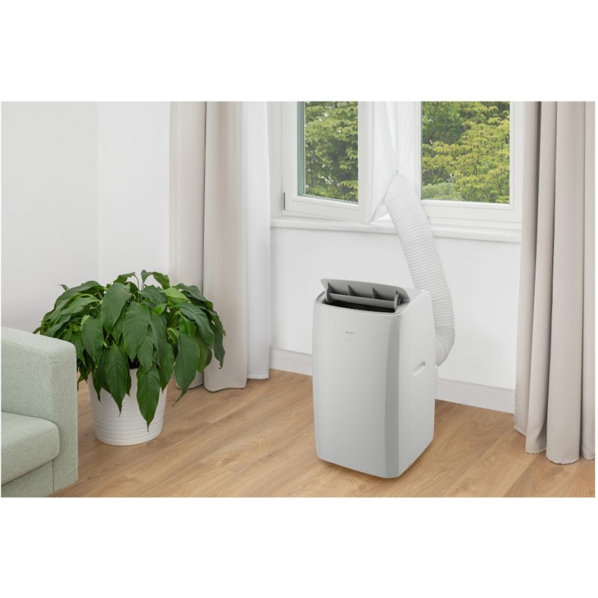 Sencor - Išmanus mobilus oro kondicionierius 5 viename su pilnu priedų komplektu 733W/230V 9000 BTU Wi-Fi balta + nuotolinis valdymas