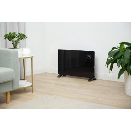 Sencor - išmanusis elektrinis šildytuvas/konvektorius 2000 W/230 V IP24 Wi‑Fi juodas + nuotolinis valdymas