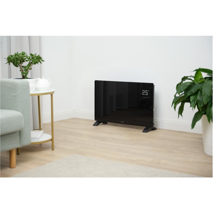 Sencor - išmanusis elektrinis šildytuvas/konvektorius 2000 W/230 V IP24 Wi‑Fi juodas + nuotolinis valdymas