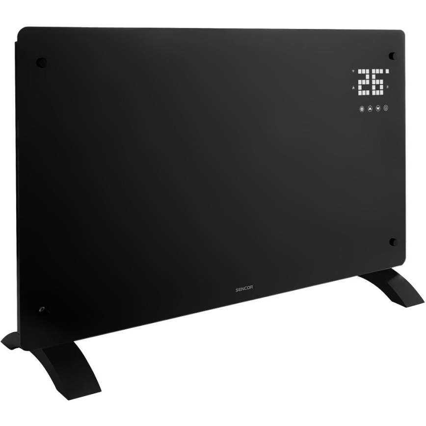 Sencor - išmanusis elektrinis šildytuvas/konvektorius 2000 W/230 V IP24 Wi‑Fi juodas + nuotolinis valdymas