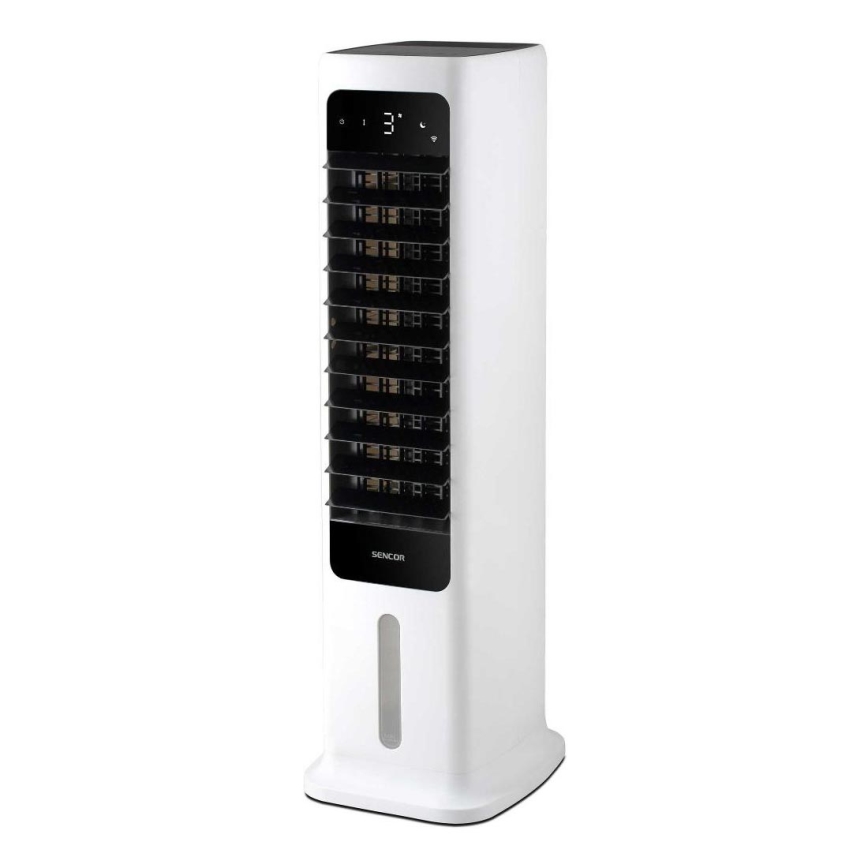 Sencor - Išmanus mobilus oro aušintuvas 60W/230V Wi-Fi balta + nuotolinio valdymo pultas