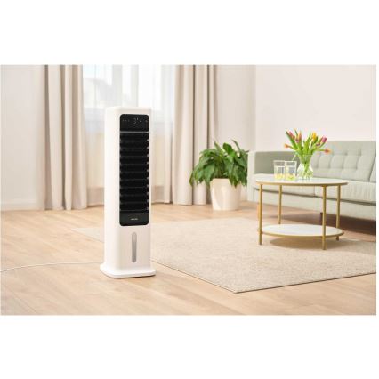 Sencor - Išmanus mobilus oro aušintuvas 60W/230V Wi-Fi balta + nuotolinio valdymo pultas