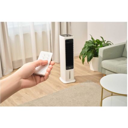 Sencor - Išmanus mobilus oro aušintuvas 60W/230V Wi-Fi balta + nuotolinio valdymo pultas