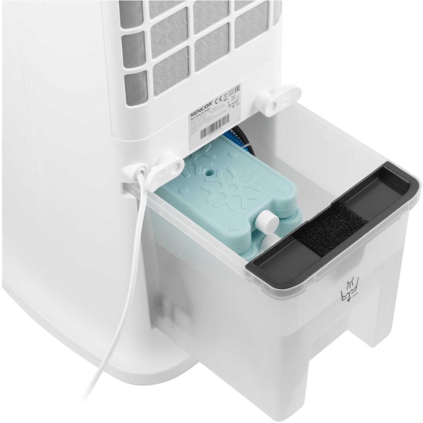 Sencor - Išmanus mobilus oro aušintuvas 60W/230V Wi-Fi balta + nuotolinio valdymo pultas