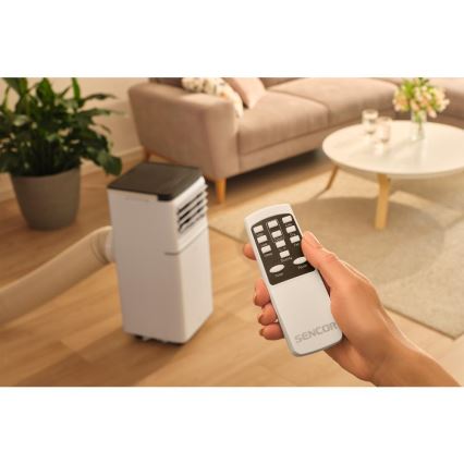 Sencor - Išmanus mobilus oro kondicionierius 3 viename su visais priedais 1020W/230V 10000 BTU Wi-Fi balta + nuotolinio valdymo pultas