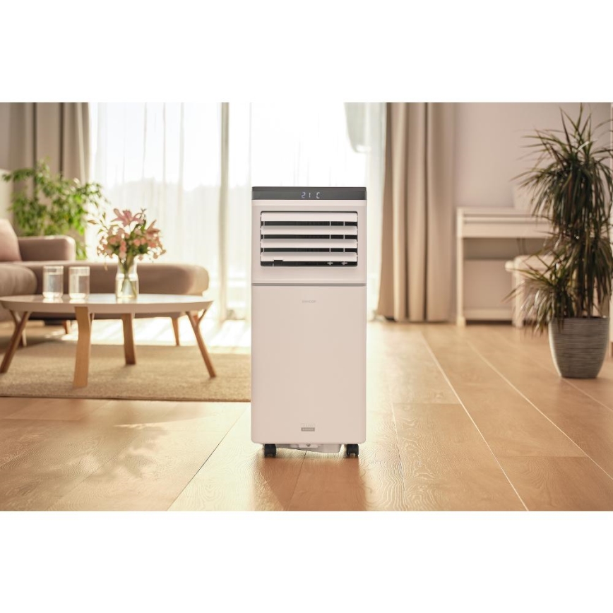 Sencor - Išmanus mobilus oro kondicionierius 3 viename su visais priedais 1020W/230V 10000 BTU Wi-Fi balta + nuotolinio valdymo pultas