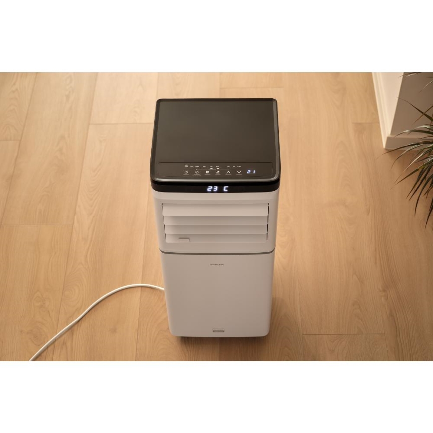 Sencor - Išmanus mobilus oro kondicionierius 3 viename su visais priedais 1020W/230V 10000 BTU Wi-Fi balta + nuotolinio valdymo pultas
