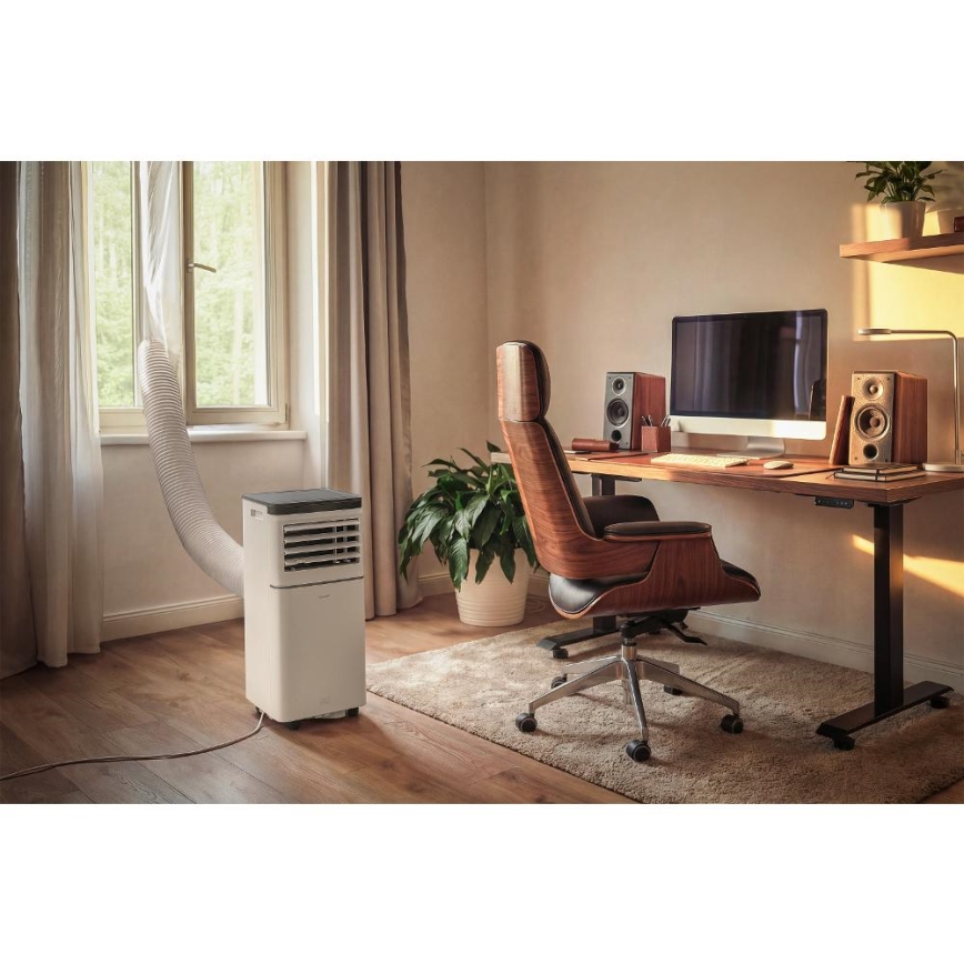 Sencor - Išmanus 3 viename mobilus oro kondicionierius, įskaitant visus priedus, 760 W/230 V, 7000 BTU, Wi‑Fi, balta + su nuotoliniu pulteliu