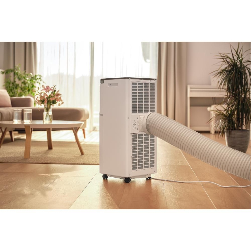 Sencor - Išmanus 3 viename mobilus oro kondicionierius, įskaitant visus priedus, 760 W/230 V, 7000 BTU, Wi‑Fi, balta + su nuotoliniu pulteliu