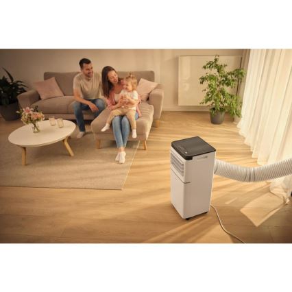 Sencor - Išmanus 3 viename mobilus oro kondicionierius, įskaitant visus priedus, 760 W/230 V, 7000 BTU, Wi‑Fi, balta + su nuotoliniu pulteliu