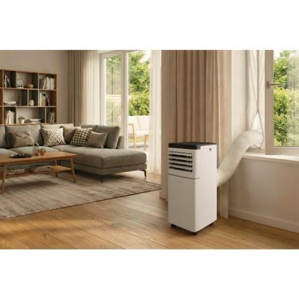 Sencor - Išmanus 3 viename mobilus oro kondicionierius, įskaitant visus priedus, 760 W/230 V, 7000 BTU, Wi‑Fi, balta + su nuotoliniu pulteliu