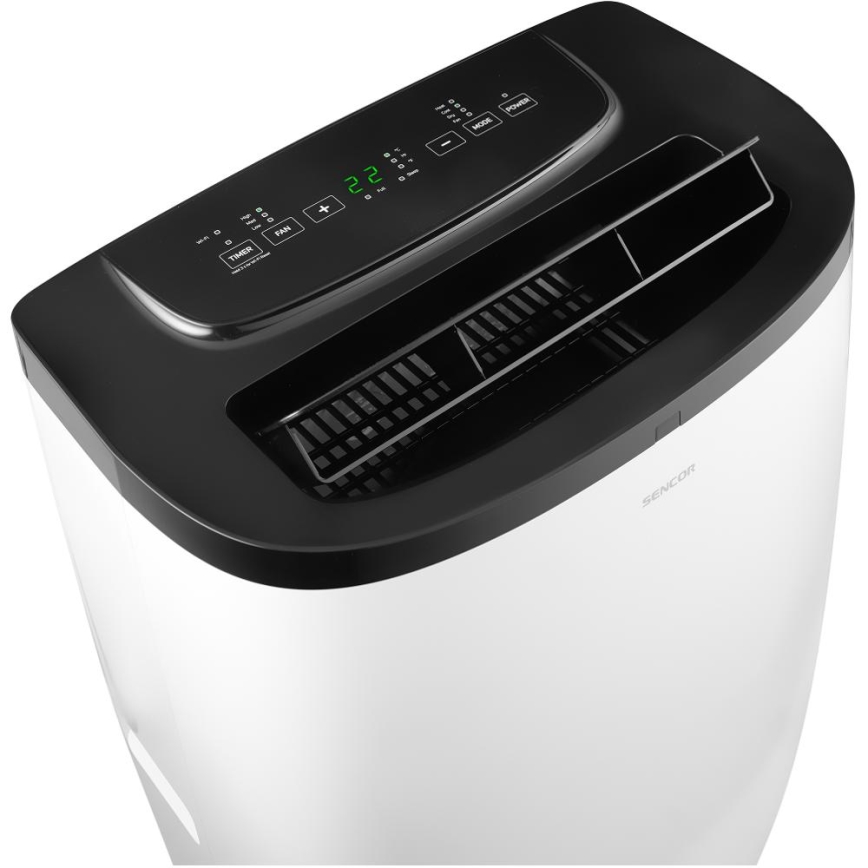Sencor - išmanus nešiojamas oro kondicionierius 4 viename, įskaitant visą komplektaciją, 1700 W/230 V, 12000 BTU, Wi‑Fi, baltas + nuotolinis valdymo pultas