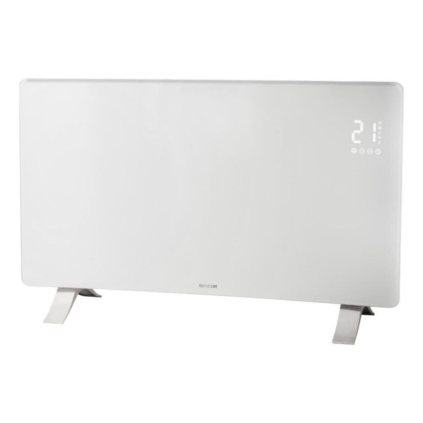 Sencor - Išmanusis elektrinis šildytuvas/konvektorius 1200/2400 W, 230 V, IP24, Wi‑Fi, balta