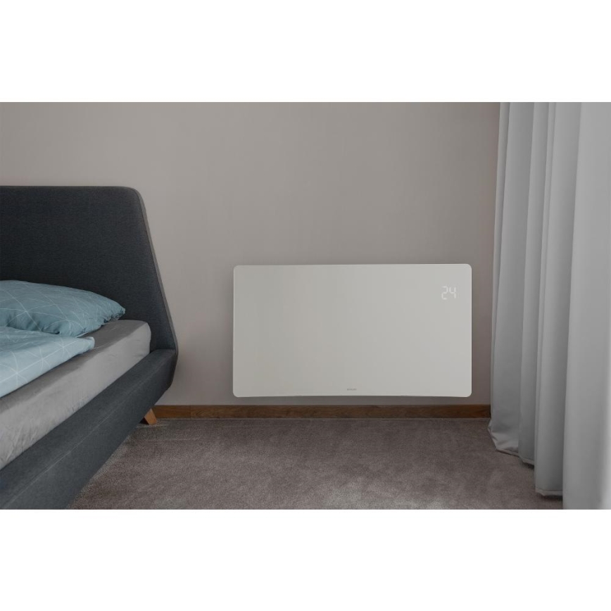 Sencor - Išmanusis elektrinis šildytuvas/konvektorius 1200/2400 W, 230 V, IP24, Wi‑Fi, balta