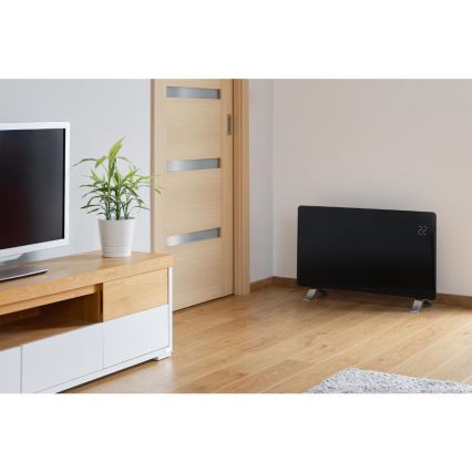 Sencor - Išmanusis elektrinis tiesioginis šildytuvas/konvektorius 1200/2400W/230V IP24 Wi-Fi juodas