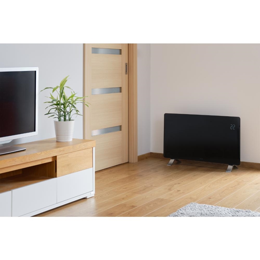 Sencor - Išmanusis elektrinis tiesioginis šildytuvas/konvektorius 1200/2400W/230V IP24 Wi-Fi juodas