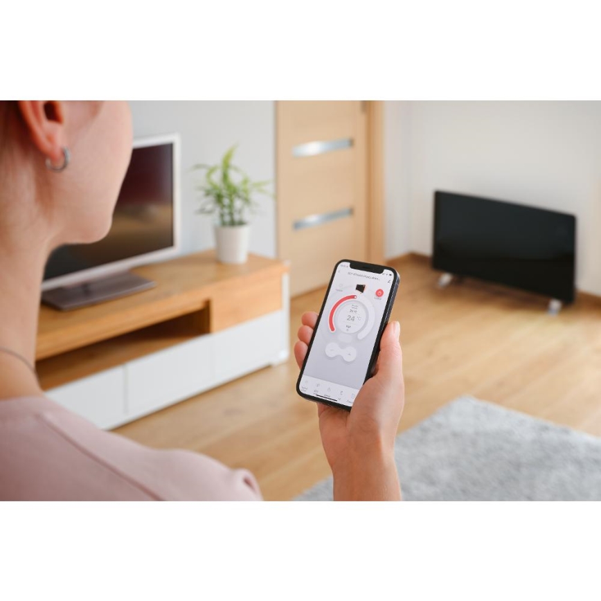 Sencor - Išmanusis elektrinis tiesioginis šildytuvas/konvektorius 1200/2400W/230V IP24 Wi-Fi juodas