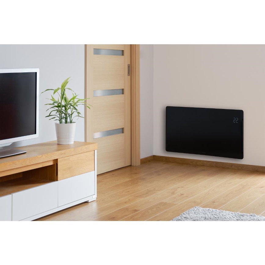 Sencor - Išmanusis elektrinis tiesioginis šildytuvas/konvektorius 1200/2400W/230V IP24 Wi-Fi juodas
