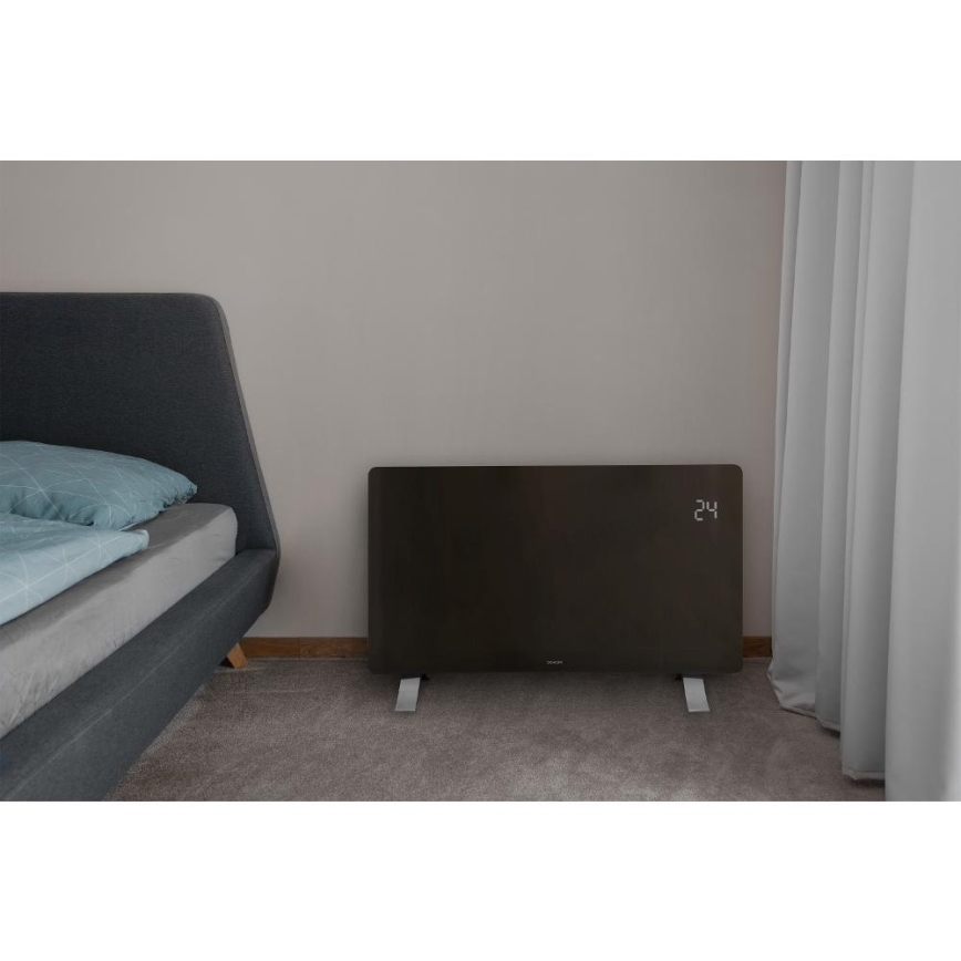 Sencor - Išmanusis elektrinis tiesioginis šildytuvas/konvektorius 1200/2400W/230V IP24 Wi-Fi juodas
