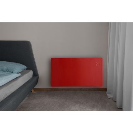 Sencor - Išmanusis elektrinis tiesioginis šildytuvas/konvektorius 1200/2400W/230V IP24 Wi-Fi raudonas