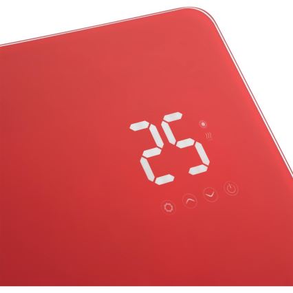 Sencor - Išmanusis elektrinis tiesioginis šildytuvas/konvektorius 1200/2400W/230V IP24 Wi-Fi raudonas