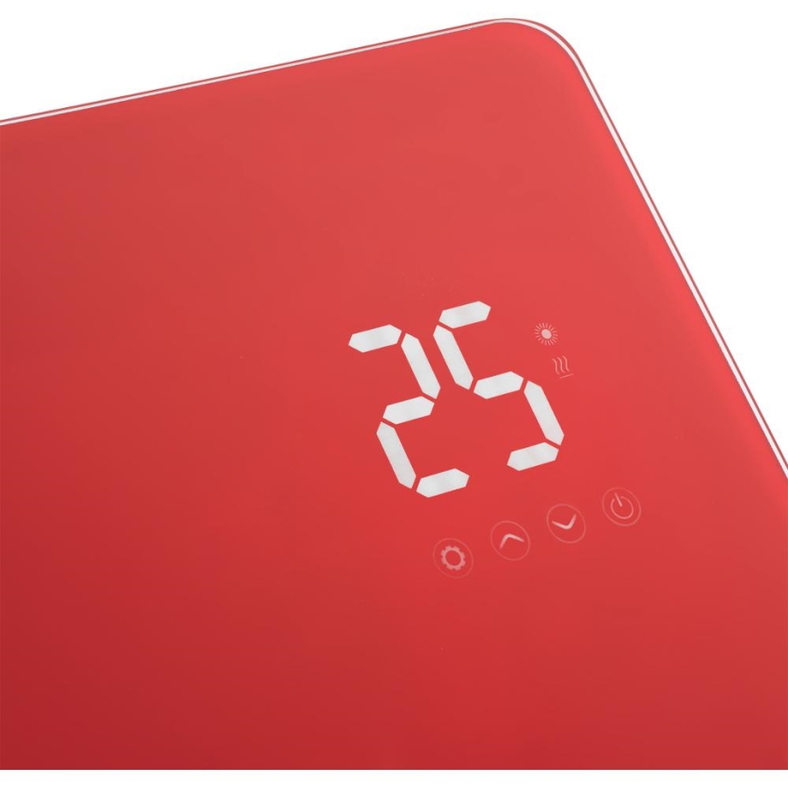 Sencor - Išmanusis elektrinis tiesioginis šildytuvas/konvektorius 1200/2400W/230V IP24 Wi-Fi raudonas