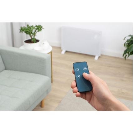 Sencor - Išmanusis elektrinis tiesioginis šildytuvas/konvektorius 2000W/230V IP24 Wi-Fi balta + nuotolinio valdymo pultas