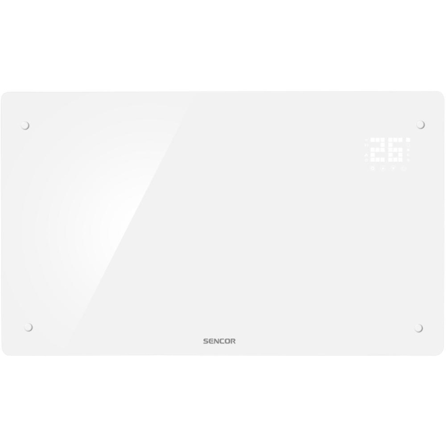 Sencor - Išmanusis elektrinis tiesioginis šildytuvas/konvektorius 2000W/230V IP24 Wi-Fi balta + nuotolinio valdymo pultas