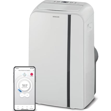 Sencor - Išmanusis mobilus oro kondicionierius 3in1 su visais priedais 1450W/230V 12000 BTU Wi-Fi balta + nuotolinio valdymo pultas