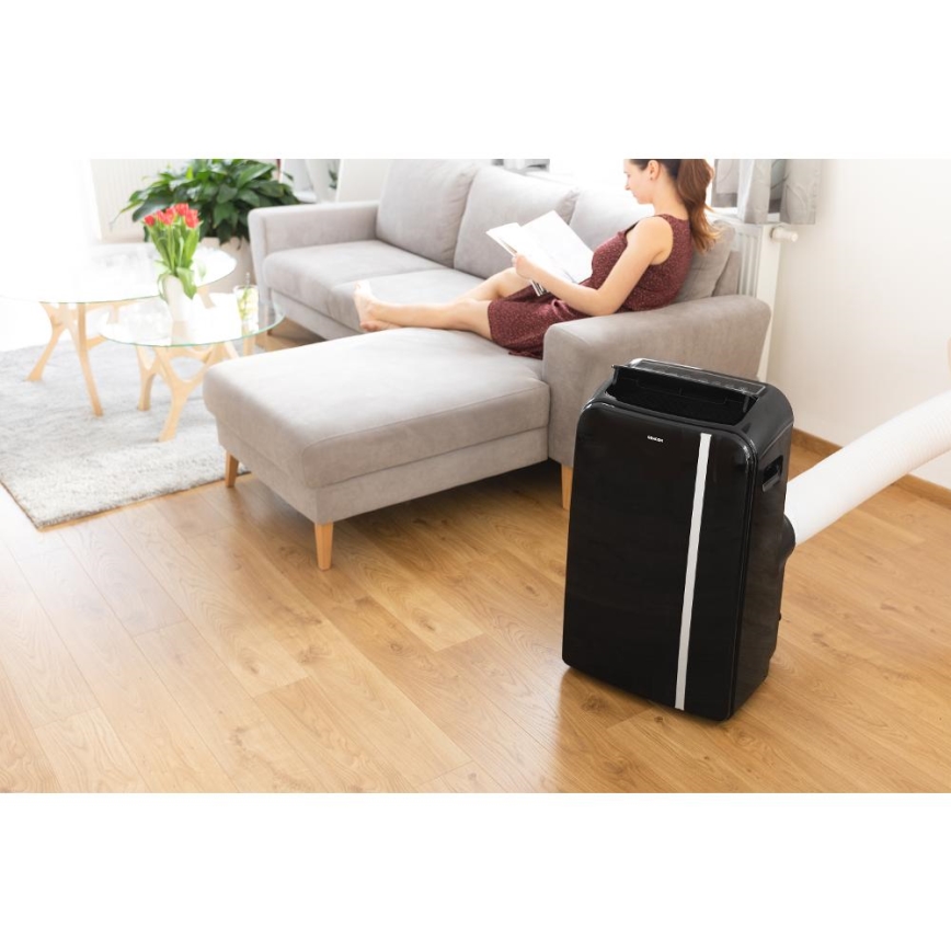Sencor - Išmanusis mobilus oro kondicionierius 3in1 su visais priedais 1450W/230V 12000 BTU Wi-Fi juoda + nuotolinio valdymo pultas