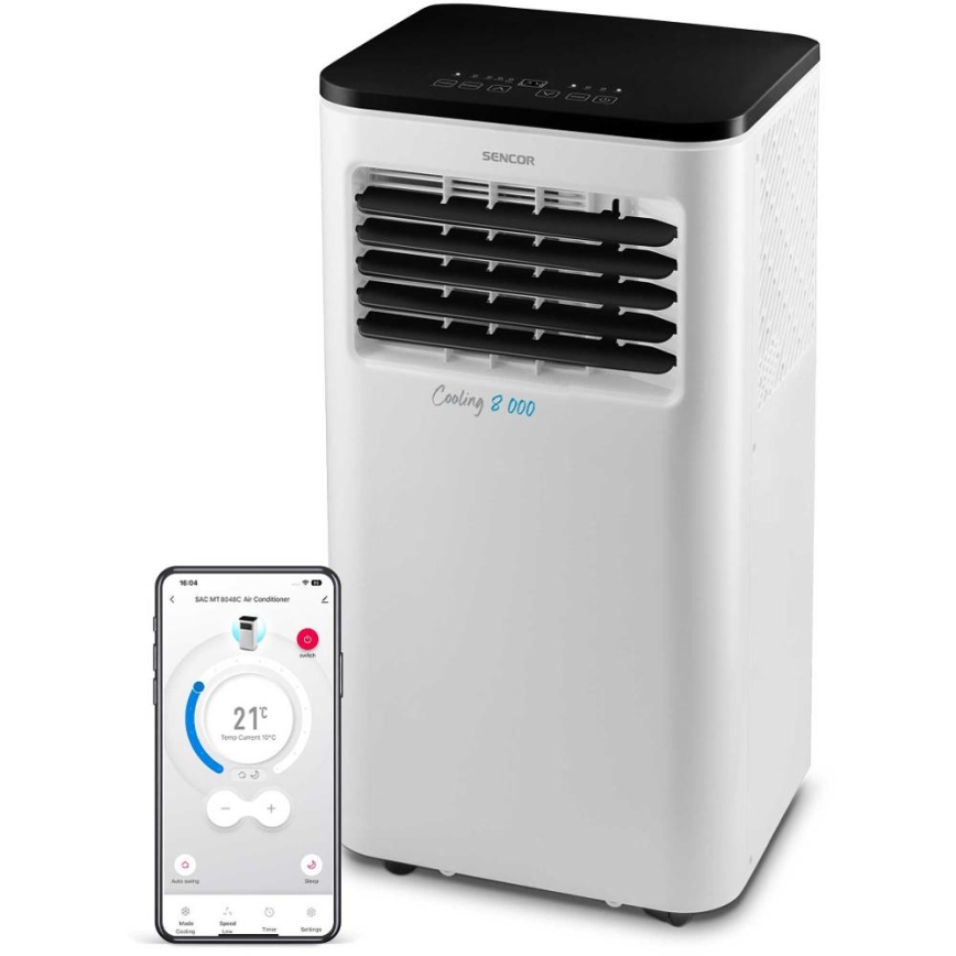 Sencor - Išmanusis mobilus oro kondicionierius 3in1 su visais priedais 805W/230V 8000 BTU Wi-Fi + nuotolinio valdymo pultas