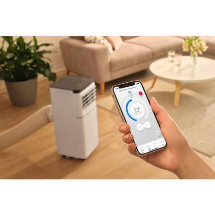 Sencor - Išmanus mobilus oro kondicionierius 3 viename su pilnu priedų komplektu 815W/230V 8000 BTU Wi-Fi baltas + nuotolinis valdymas