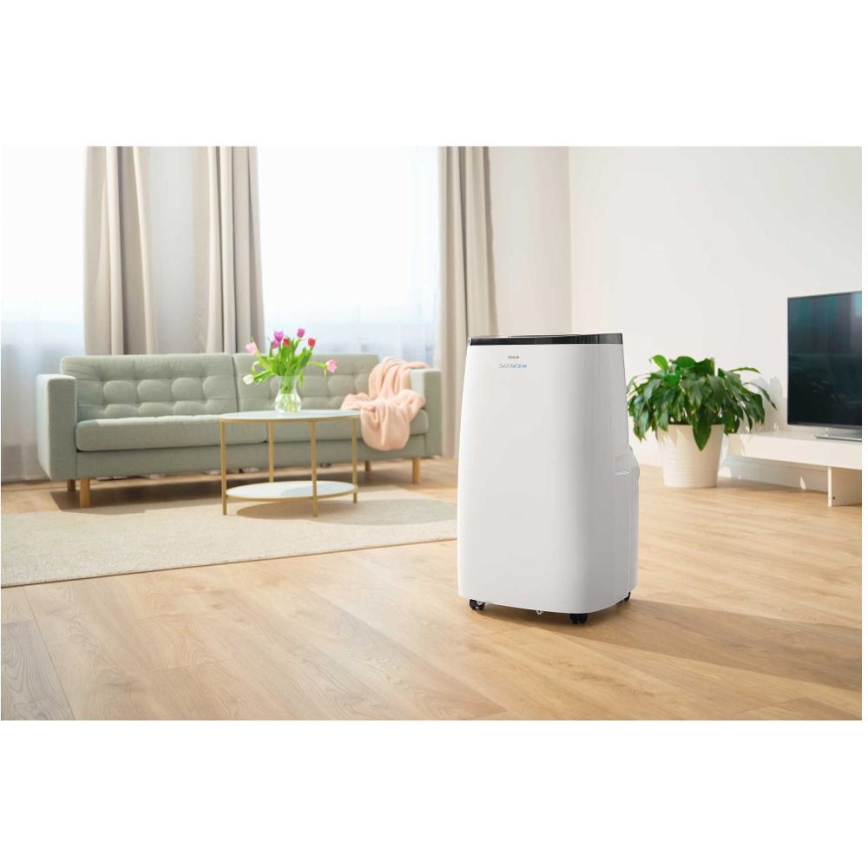 Sencor - Išmanus mobilus oro kondicionierius 4v1 įskaitant visus priedus 1750W/230V 18000 BTU Wi-Fi balta + nuotolinis valdymas