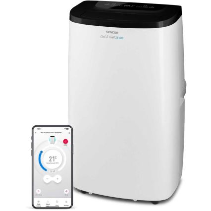 Sencor - Išmanus mobilus oro kondicionierius 4v1 įskaitant visus priedus 1750W/230V 18000 BTU Wi-Fi balta + nuotolinis valdymas