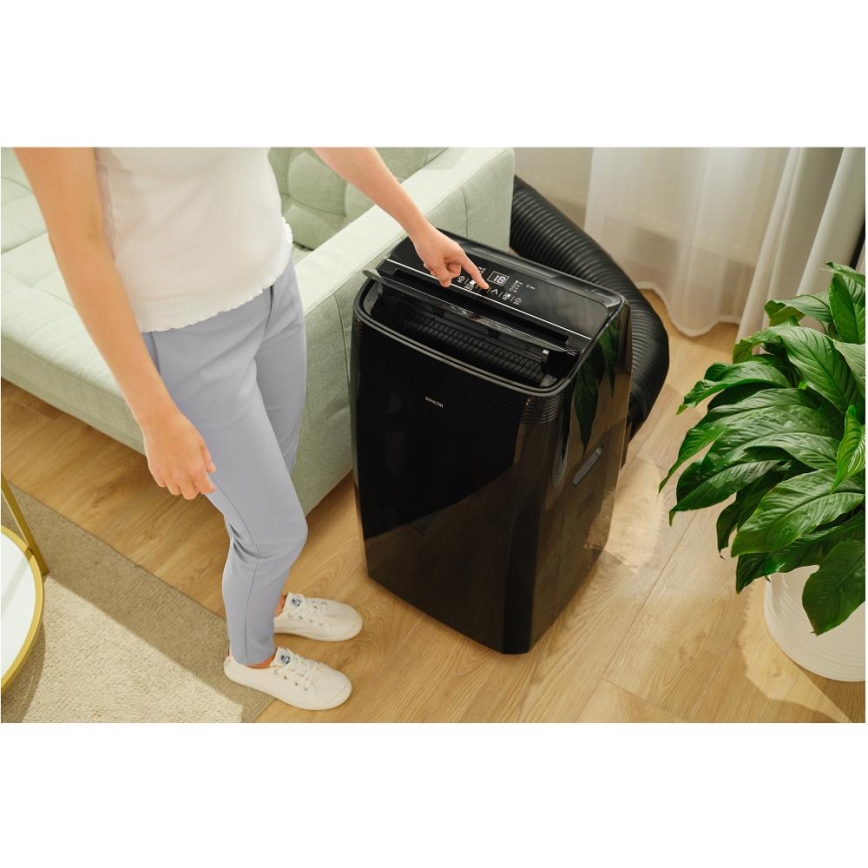 Sencor - Išmanusis mobilus oro kondicionierius įskaitant pilnus priedus 900W/230V 9000 BTU Wi-Fi juoda + nuotolinio valdymo pultas