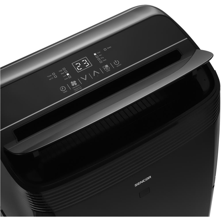 Sencor - Išmanusis mobilus oro kondicionierius įskaitant pilnus priedus 900W/230V 9000 BTU Wi-Fi juoda + nuotolinio valdymo pultas