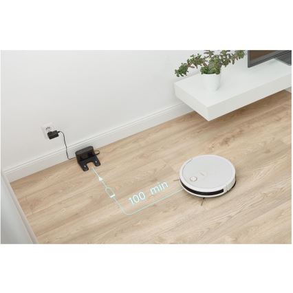 Sencor - Išmanusis robotas dulkių siurblys su šluoste 2in1 28W/2600 mAh Wi-Fi balta + nuotolinio valdymo pultas