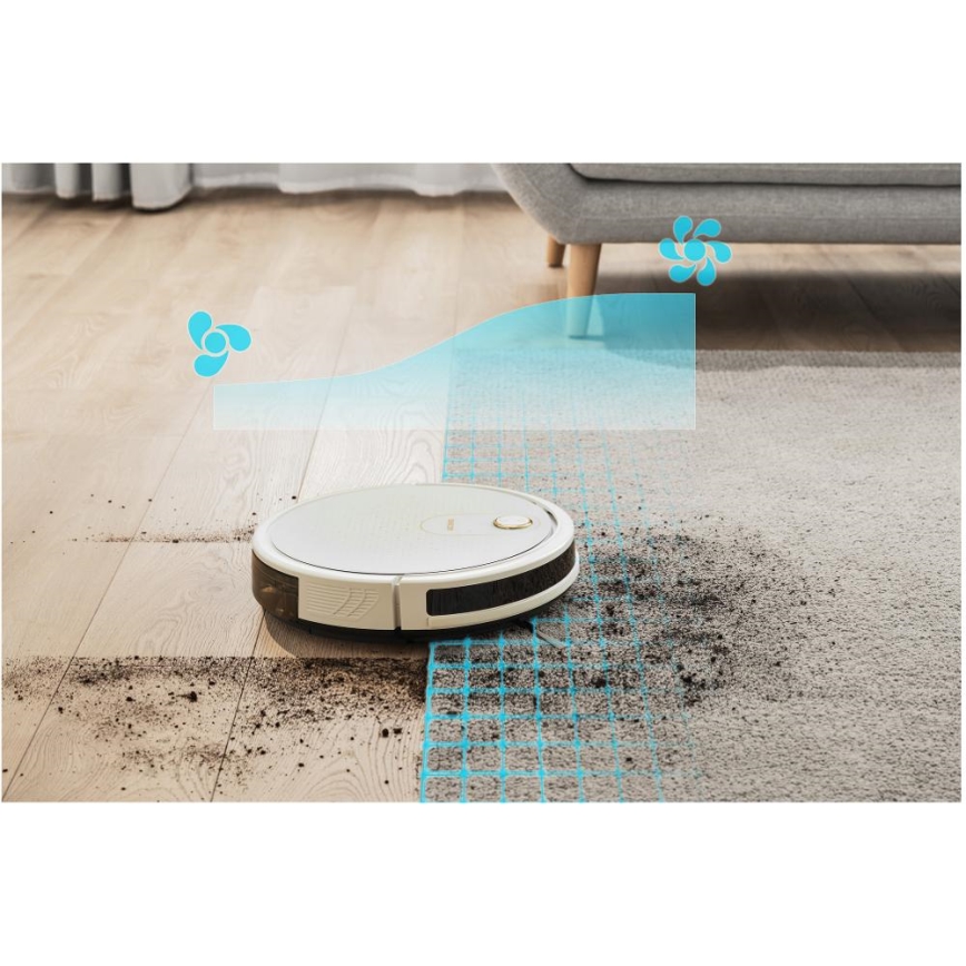 Sencor - Išmanusis robotas dulkių siurblys su šluoste 2in1 28W/2600 mAh Wi-Fi balta + nuotolinio valdymo pultas