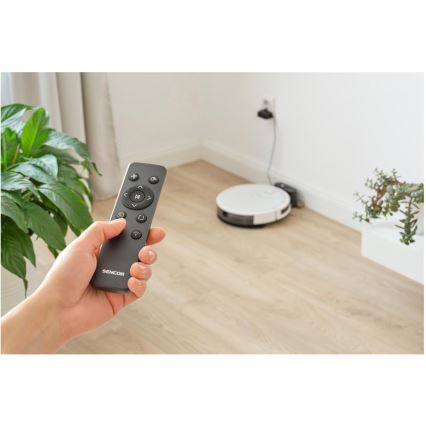 Sencor - Išmanusis robotas dulkių siurblys su šluoste 2in1 28W/2600 mAh Wi-Fi balta + nuotolinio valdymo pultas