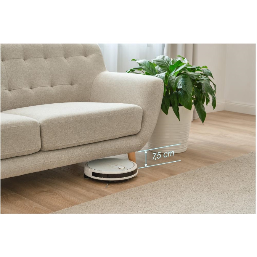 Sencor - Išmanusis robotas dulkių siurblys su šluoste 2in1 28W/2600 mAh Wi-Fi balta + nuotolinio valdymo pultas