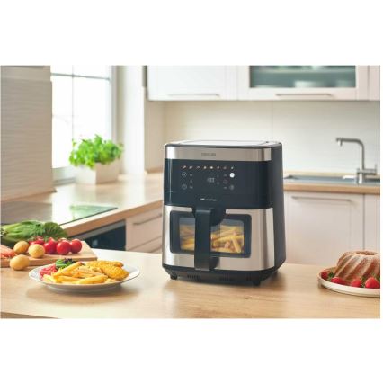 Sencor - Karštų orą cirkuliuojanti gruzdintuvė 9 l 1700W/230V juoda/matinis chromas
